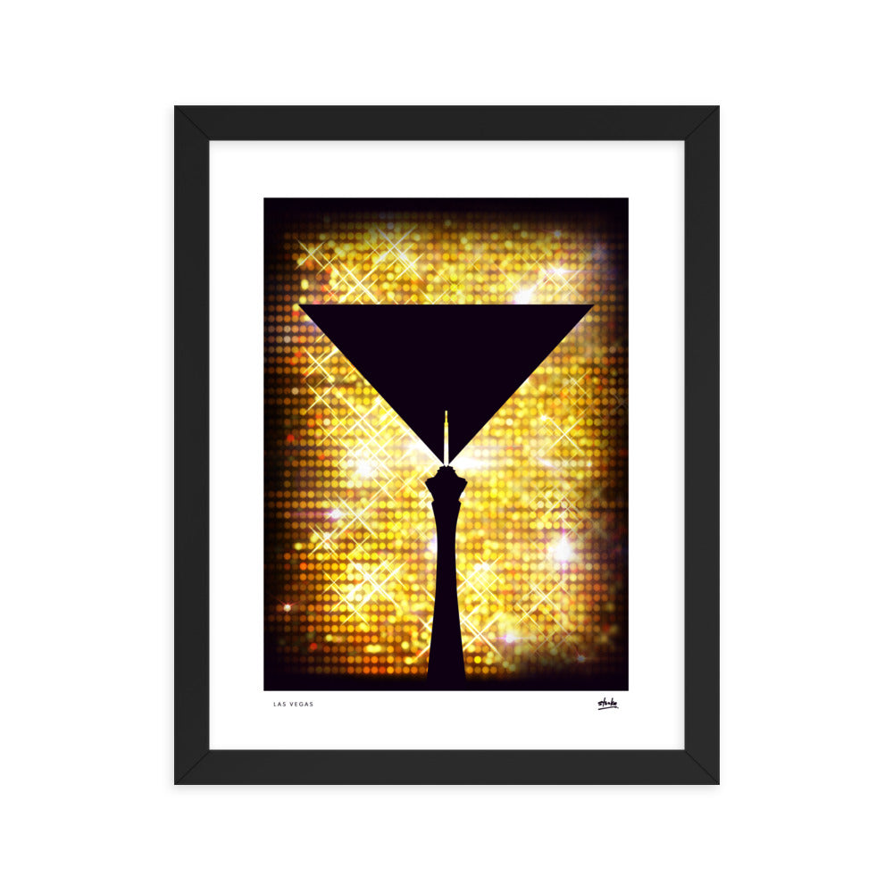 Martini-Las-Vegas-Gold - Framed Print
