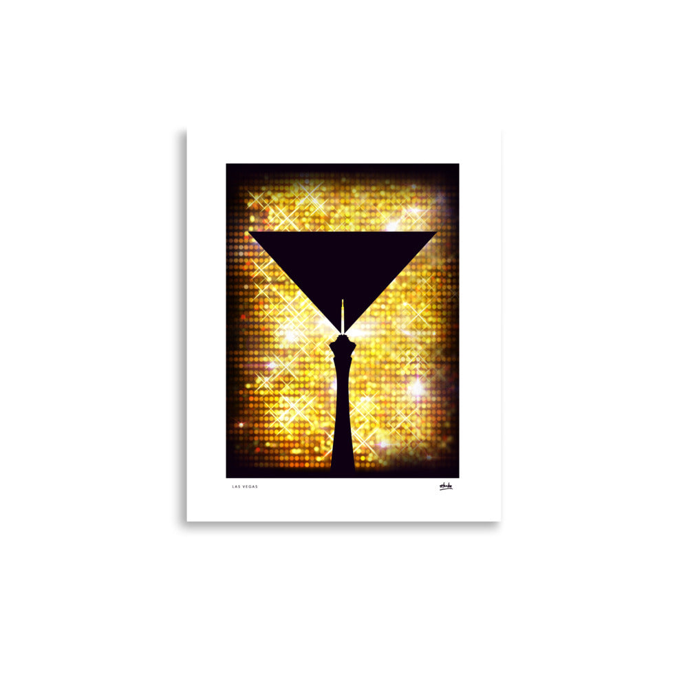 Martini-Las-Vegas-Gold Print