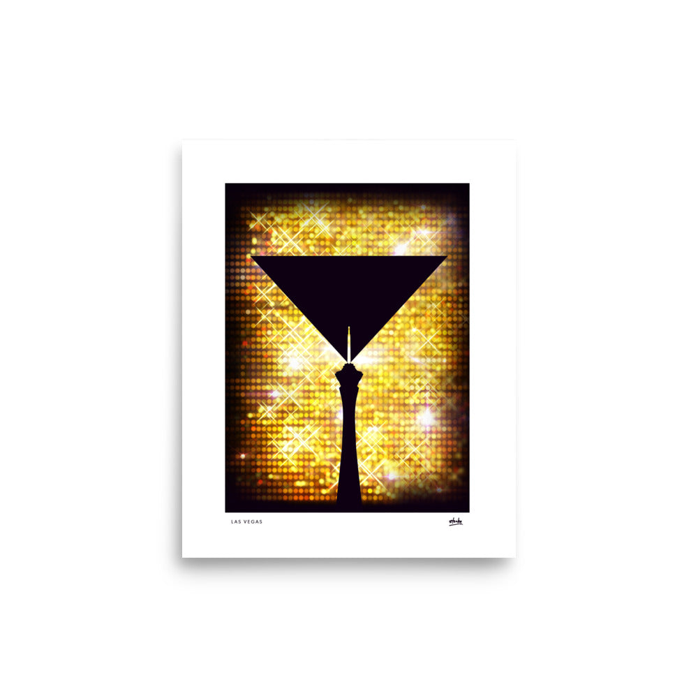 Martini-Las-Vegas-Gold Print