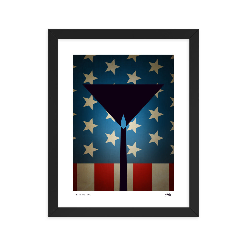 Washington D.C Martini - Framed Print