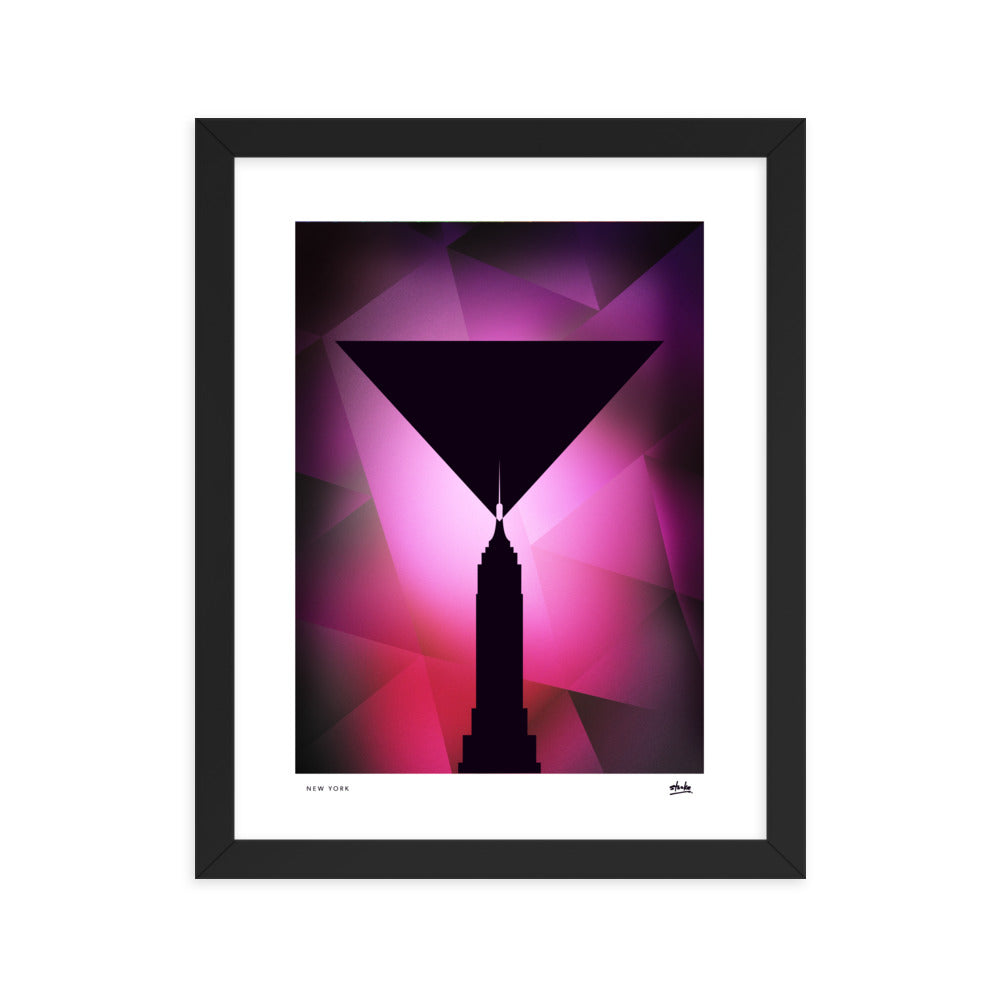 NYC Empire Martini - Framed Print