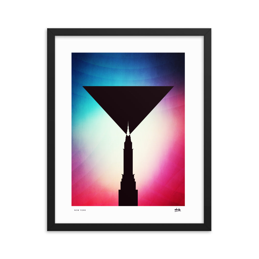 NYC Chrysler Martini - Framed Print