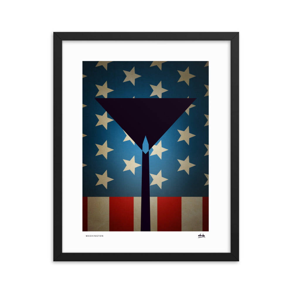 Washington D.C Martini - Framed Print