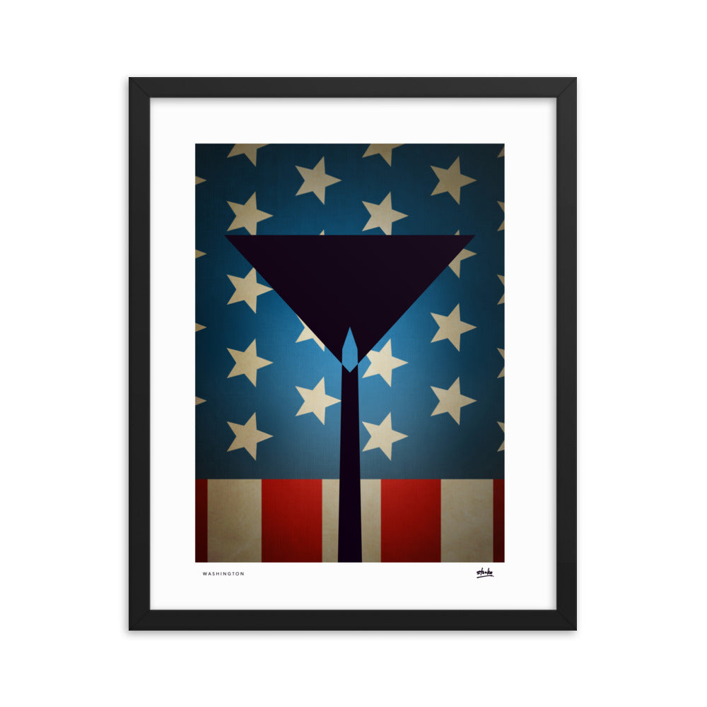 Washington D.C Martini - Framed Print