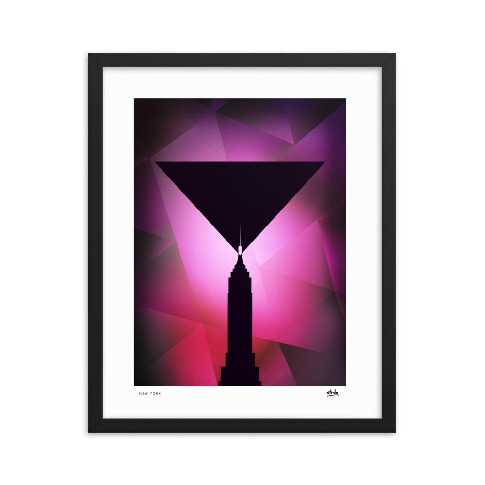 NYC Empire Martini - Framed Print