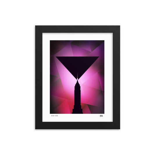 NYC Empire Martini - Framed Print