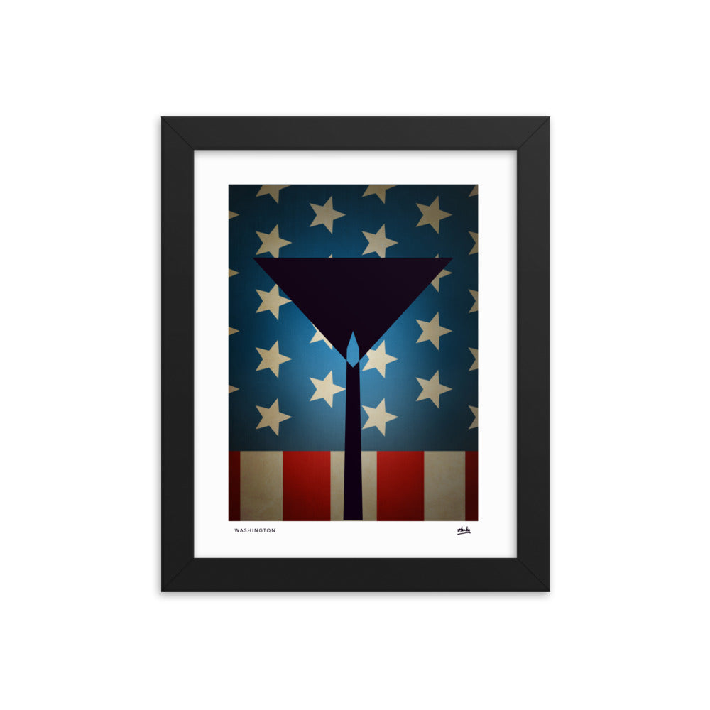 Washington D.C Martini - Framed Print