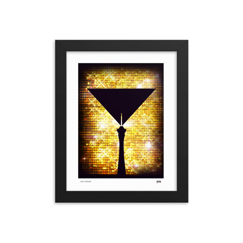 Martini-Las-Vegas-Gold - Framed Print