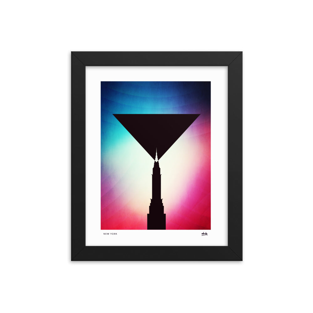 NYC Chrysler Martini - Framed Print